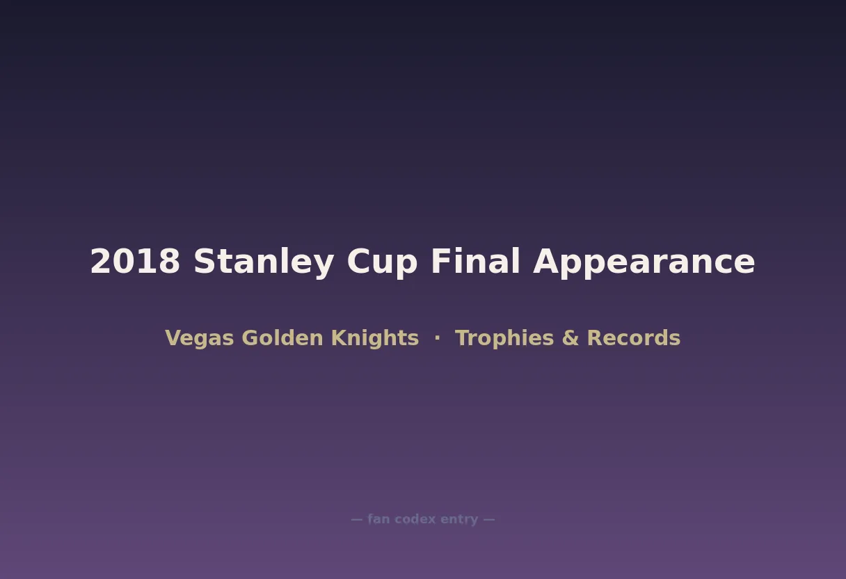 2018 Stanley Cup Final Appearance