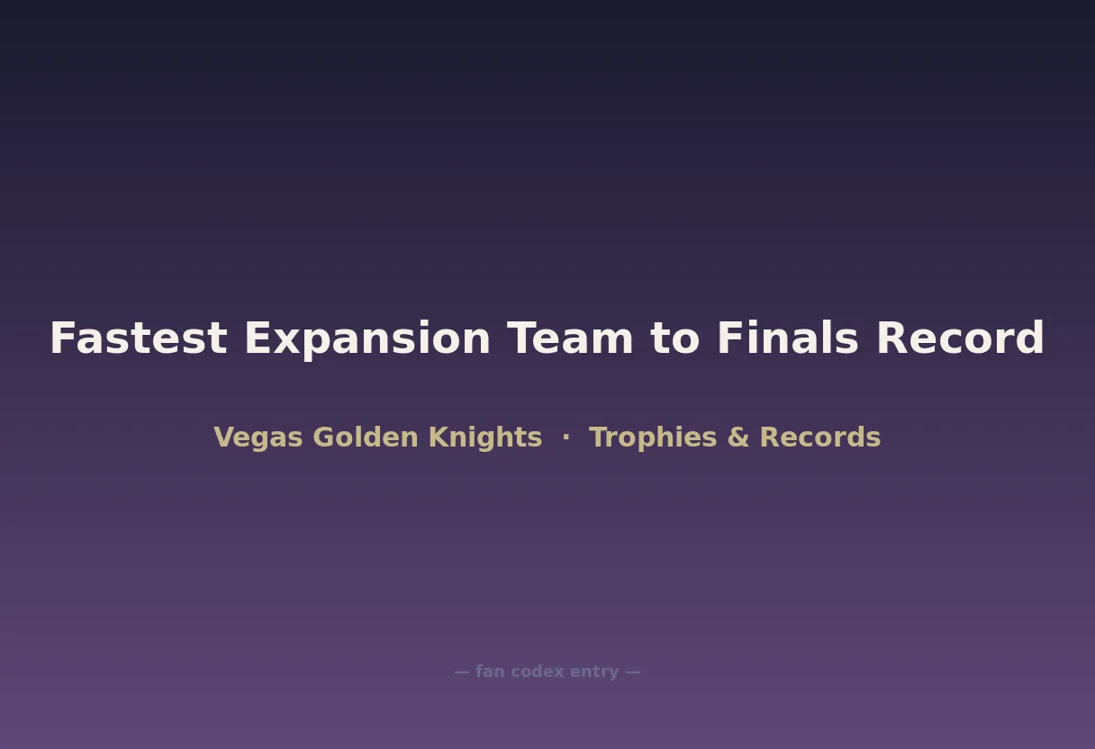 Fastest Expansion Team to Finals Record