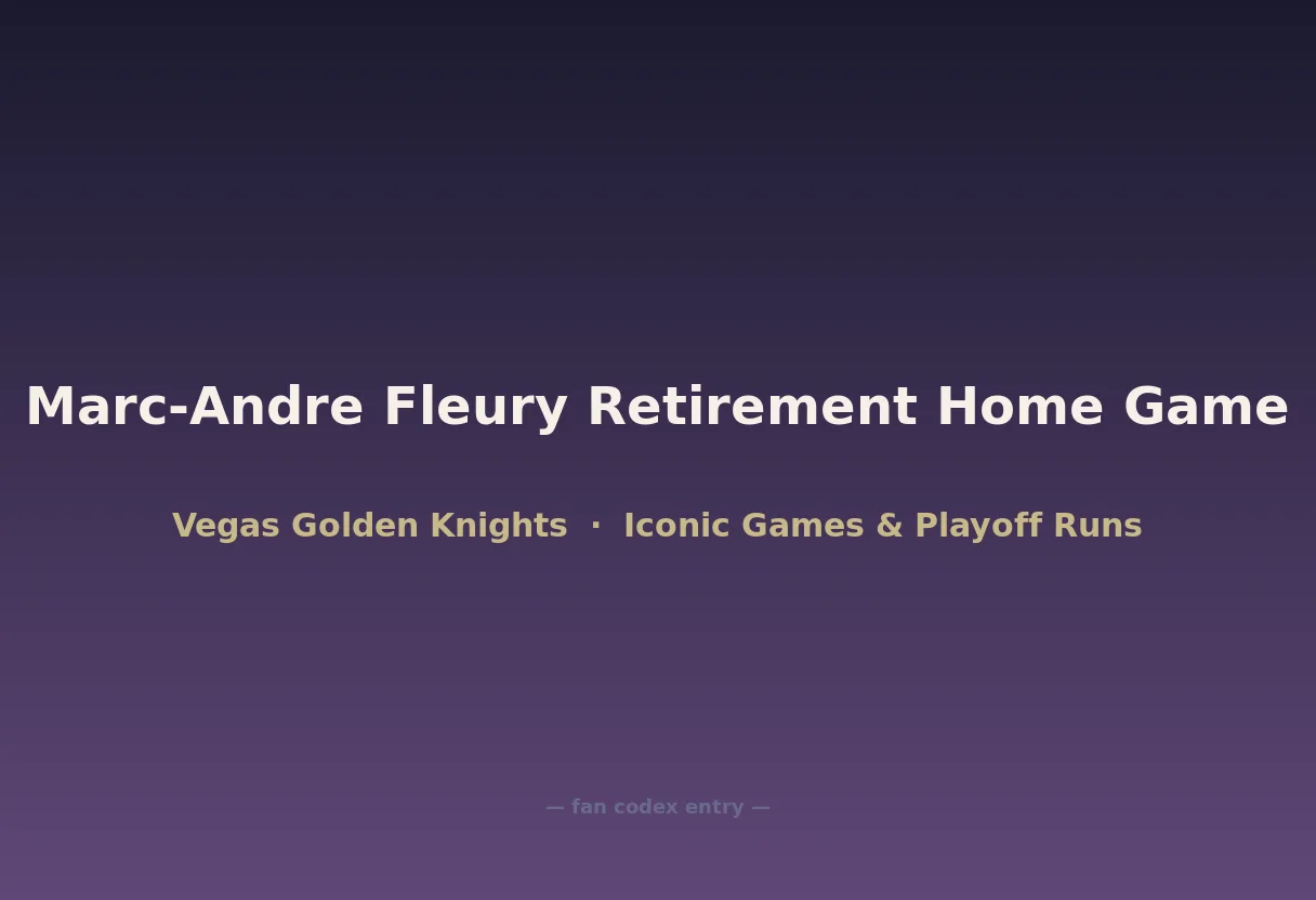 Marc-Andre Fleury Retirement Home Game